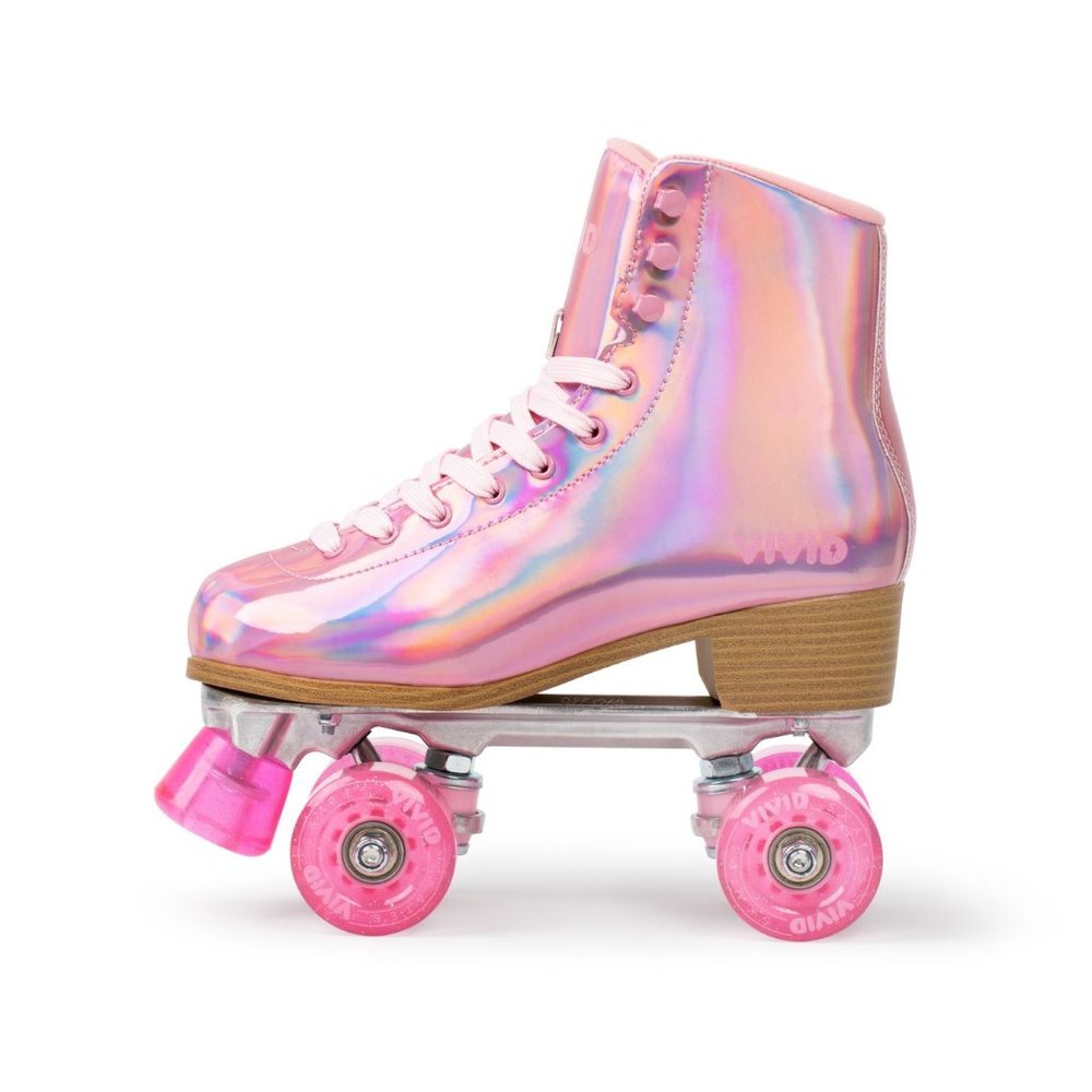 NEW Vivid Skates - Pink Prisma Holographic Roller Skates